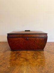 Quality Antique Regency Burr Walnut Tea Caddy 