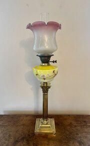 Quality Large Antique Victorian Oil Lamp 