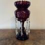 Quality large antique Victorian ruby glass lustre 