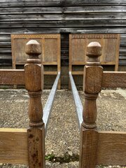 Pair Of Oak Single Beds.
