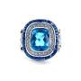 Blue Topaz Sapphire & Diamond Ring