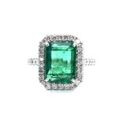 Emerald & Diamond Cluster Ring