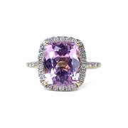 Kunzite & Diamond Cluster Ring