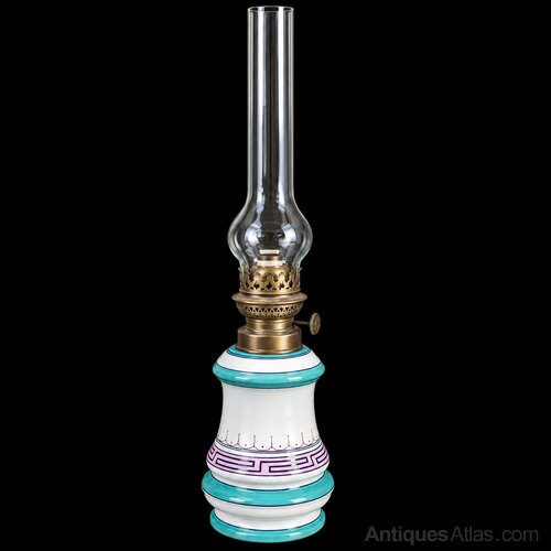 French Porcelain Oil Lamp