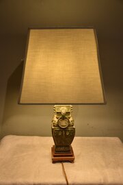 19th Century Chinese Bronze Converted Lamp