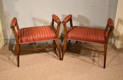19th Century French Cherry Wood Window Seats