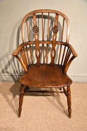 19th Century Ash And Elm Windsor Armchair