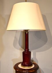19th Century Cranberry Gilded Glass Lamp