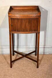 George III Bow Front Mahogany Bedside Cupboard
