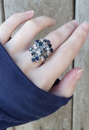 Art Deco White Gold Sapphire And Diamond Ring