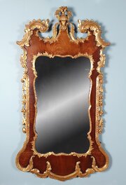 English George II Walnut And Parcel Gilt Mirror