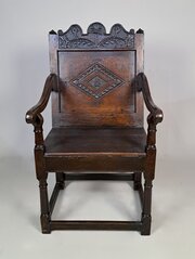 English Oak Yorkshire Wainscot Armchair C. 1635