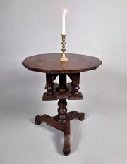 Extremely Rare Charles II Period Oak Pillar Table 
