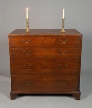 George III Caddy Top Oak And Elm Chest Of Drawers 