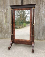 Georgian Cheval Mirror Of French Empire Design