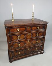 Original And Small Charles II Oak Chest Of Drawers