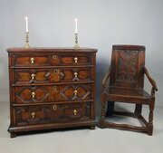 Small Charles II Oak Chest Of Drawers C. 1670