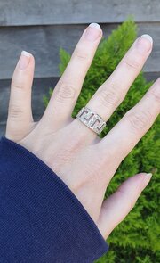 Vintage Aztec White And Yellow Gold Diamond Ring