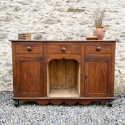 Small Welsh Oak Dog Kennel Dresser Base C1880