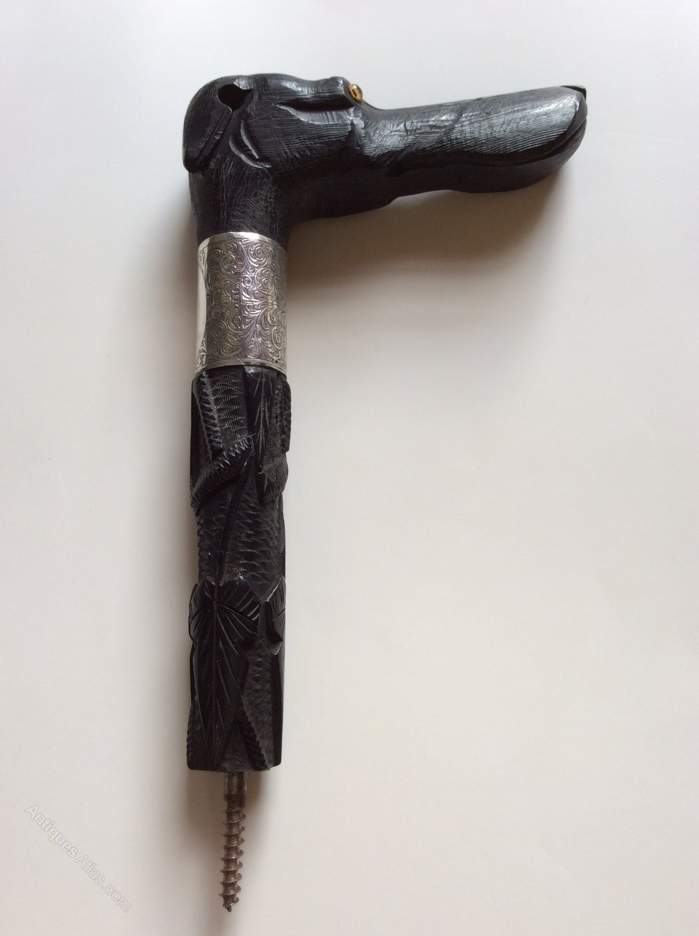 Antiques Atlas Victorian Carved Novelty Walking Cane Handle 1892