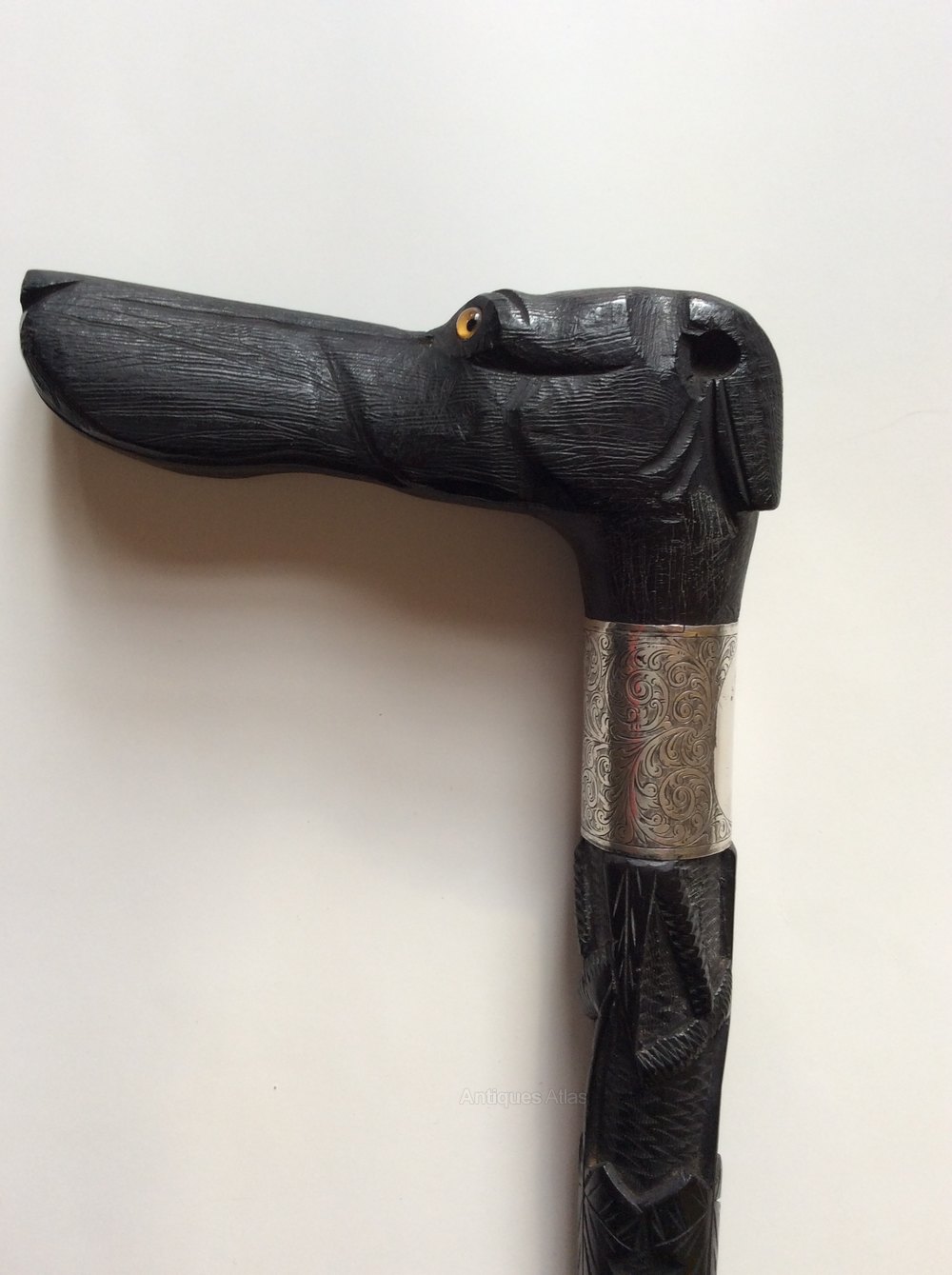 Antiques Atlas Victorian Carved Novelty Walking Cane Handle 1892