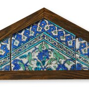 A Set Of Three Framed Damascus Tiles, Syria, Circa