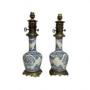 French Antique Blue And White Lamps