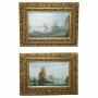 Pair G Neumann 1881 & 1882 Venetian Oil Paintings