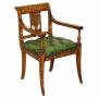 Restored 1850 Dutch Marquetry Leather Desk Chair