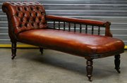 Restored Victorian Chesterfield Chaise Lounge 
