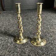 Pair Of Barley Twist Candlesticks 