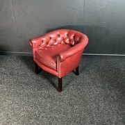 Red Leather Club Chair 