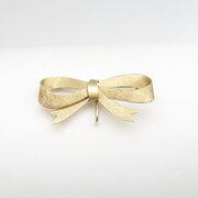  9ct Gold Bow Design Fob Brooch 