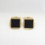 9ct gold onyx cufflinks Marked W. Germany. 1974