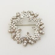  Acorns & Oak Leaves Wreath Brooch By Malcolm Gray