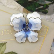 David Andersen Silver & Enamel Pansy Brooch 