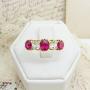  Edwardian 18ct gold faux ruby & clear stone ring 