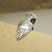  Edwardian Silver Shield Design Napkin Clip 