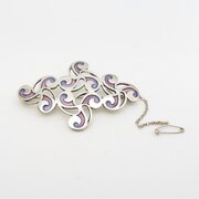  Fabulous Ola Gorie Silver & Enamel Brooch 