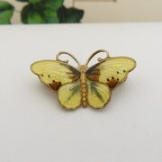 Petite Vintage Silver & Enamel Butterfly Brooch 