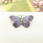  Silver & purple enamel butterfly brooch 