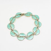  Silver Gilt And Sea Green Enamel Bracelet 