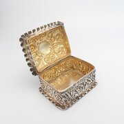 Victorian silver trinket box Birmingham 1897