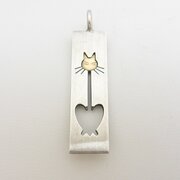  Vintage 1960s Finnish Silver Cat Pendant 