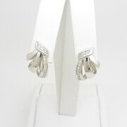  Vintage 9ct White Gold Diamond Set Earrings