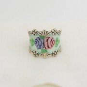 Vintage Silver & Enamel Ring By Vargas. M 1/2