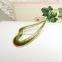 Vintage silver & green enamel brooch by AH