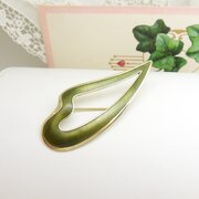 Vintage Silver & Green Enamel Brooch By AH