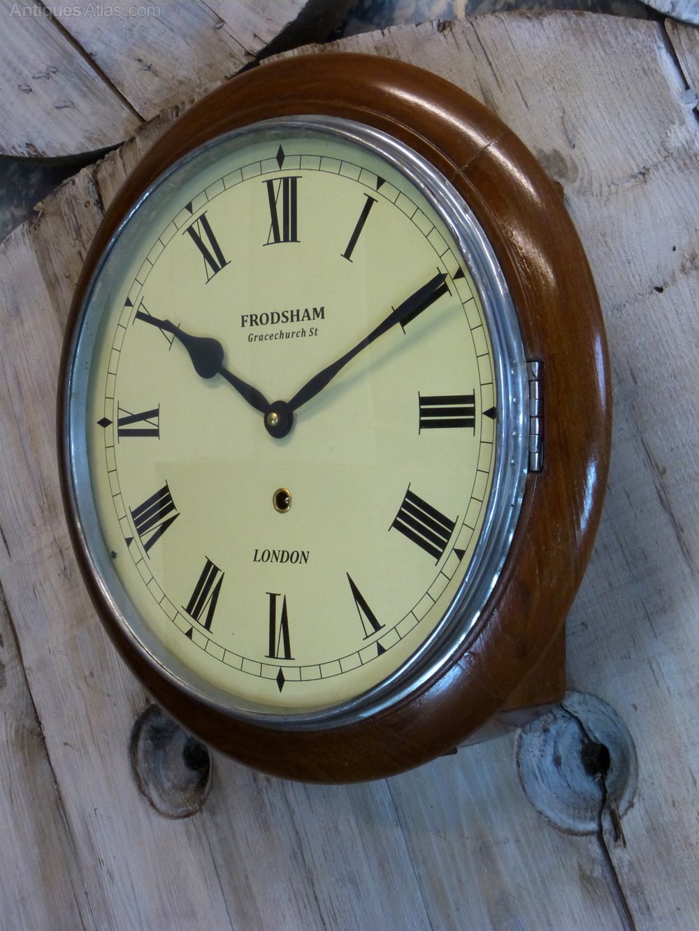 Antiques Atlas Round School/Railway Wall Clock