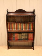 Arch Top Beaded Oak Open Bookcase